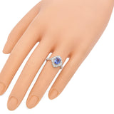 18k White Gold 1.51ct Ceylon Blue Sapphire and Diamond Ring GIA