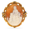 Antique Madonna With Baby Jesus and Raphael Shell Cameo Brooch