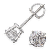 14K White Gold 0.92 TCW Round Diamond Stud Earrings