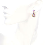 14K Yellow Gold 4.7 TCW Amethyst Drop Earrings