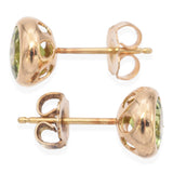 14K Yellow Gold Bezel Set 1.96 TCW Peridot Stud Earrings