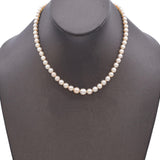 Vintage 23K Yellow Gold Graduated Pearl Beaded Strand Necklace