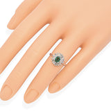 14k White Gold Emerald and Diamond Cocktail Ring