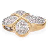 14K Yellow Gold Pavé 0.69 TCW Diamond Cross Slider Pendant