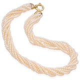 14K Yellow Gold Eight Strand Cultured Pearl Necklace