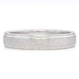 Vintage Platinum Etched Wedding Band