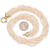 14K Yellow Gold Eight Strand Cultured Pearl Necklace