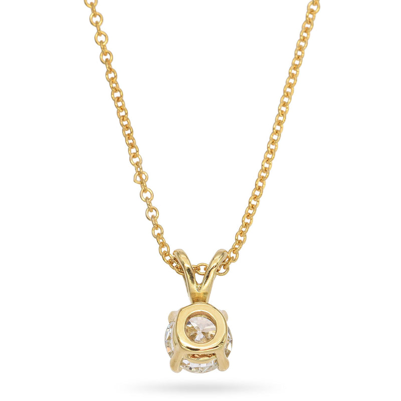 Yellow Gold .7ct H VS2 Diamond Solitaire Pendant Necklace