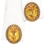 14K Yellow Gold 3.50 TCW Lab Yellow Sapphire Stud Earrings