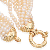 14K Yellow Gold Eight Strand Cultured Pearl Necklace