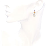 14K Yellow Gold 3.02 TCW Jade with Amethyst & Citrine Dangle Drop Earrings