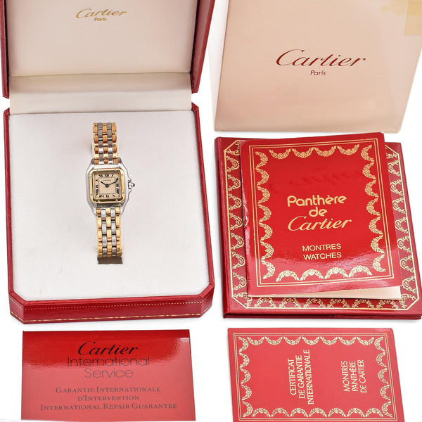 Cartier Panthère Steel 18K Gold Three Row Gold Quartz Women's Watch