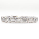 Platinum Princess & Emerald Cut 2.25 TCW Diamond Eternity Wedding Band