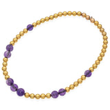 Antique 18K Yellow Gold and Amethyst Beaded Graduated Strand Choker Necklace