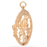 Vintage Yellow Gold Money Tree 3D Dangle Open Circle Pendant