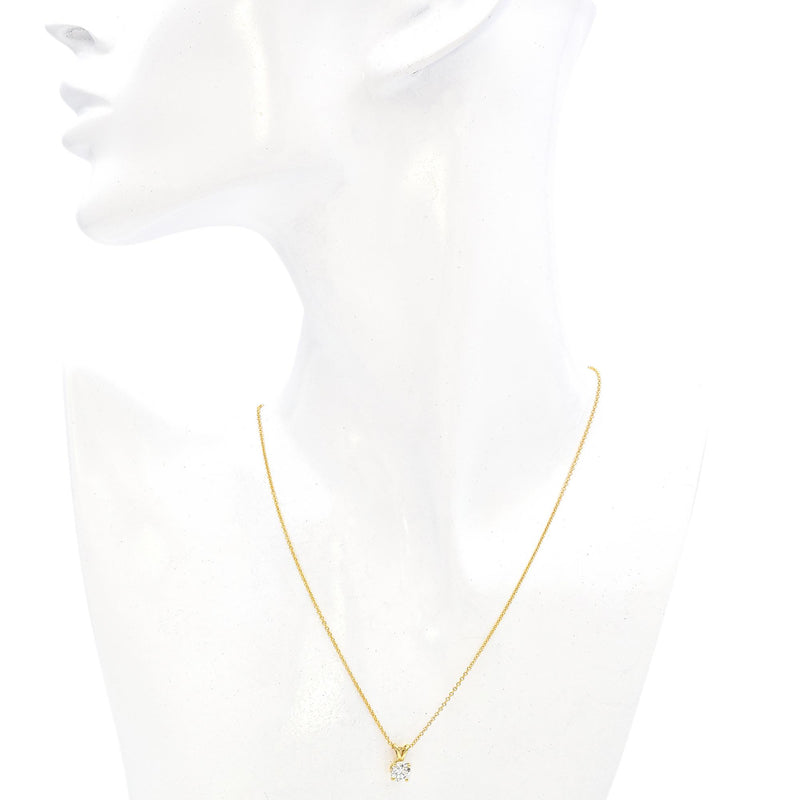 Yellow Gold .7ct H VS2 Diamond Solitaire Pendant Necklace