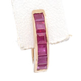 14K Yellow Gold 0.48 TCW Princess Cut  Ruby Huggie - Single Earring