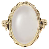 Vintage 12K Yellow Gold Moonstone Cocktail Ring