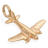 Vintage 14K Yellow Gold Airplane Charm