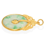 Vintage 23k Yellow Gold Jade Donut Pendant