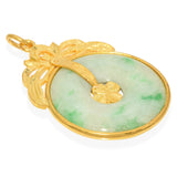 Vintage 23k Yellow Gold Jade Donut Pendant