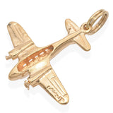 Vintage 14K Yellow Gold Airplane Charm