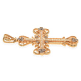 14K Yellow Gold 0.59 TCW Champagne & White Diamond Cross Pendant