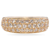 14K Yellow Gold Triple Row 0.55 TCW Diamond Wedding Band