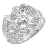 Retro 14k White Gold Diamond Cocktail Ring