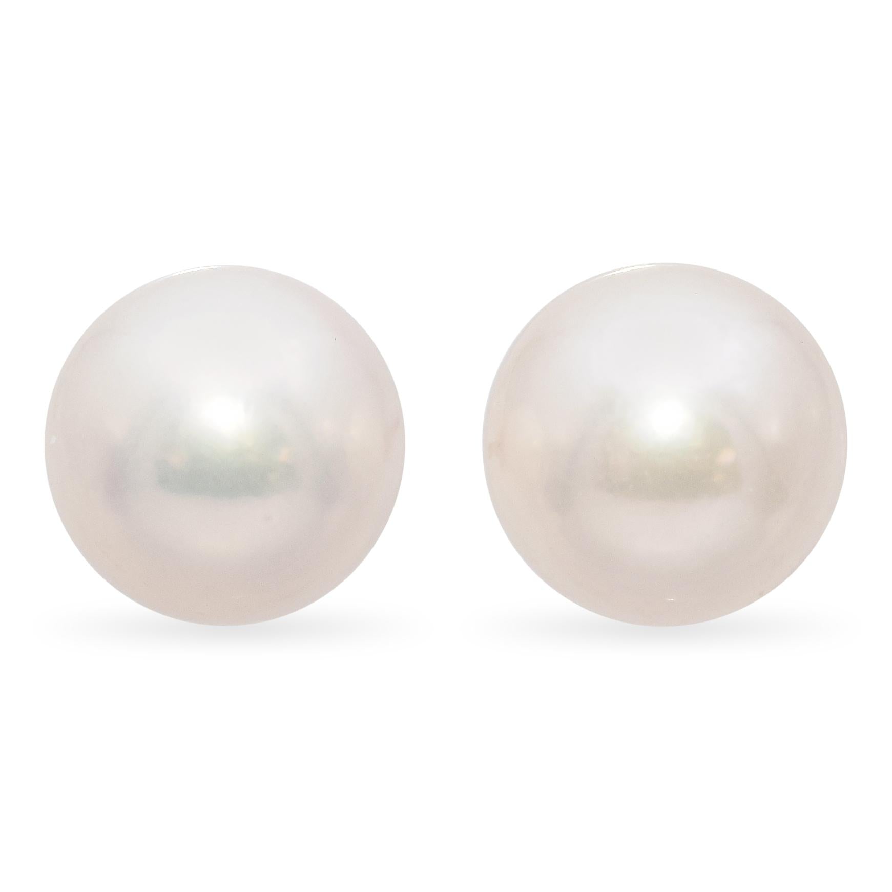 14K Yellow Gold Cultured Pearl Halo Jacket Stud Earrings