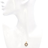 14K Yellow Gold Open Heart Diamond and Sapphire Reversible Pendant