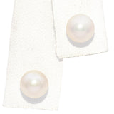 14K Yellow Gold Cultured Pearl Halo Jacket Stud Earrings