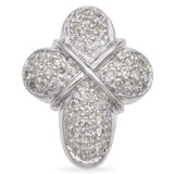 14K White Gold Pavé 0.69 TCW Diamond Cross Slider Pendant