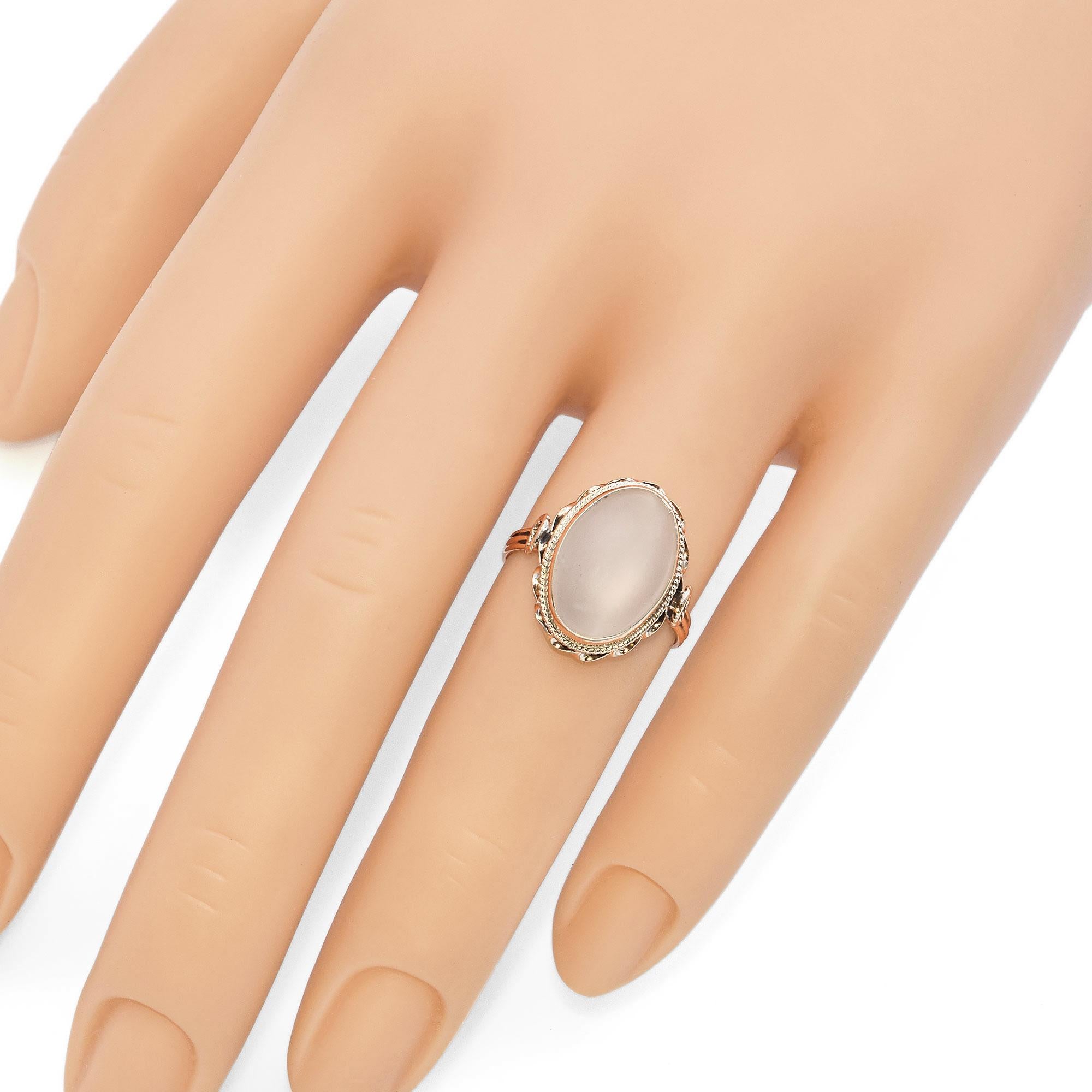 Vintage 12K Yellow Gold Moonstone Cocktail Ring