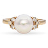 Mikimoto 14K Yellow Gold Pearl and Diamond Ring