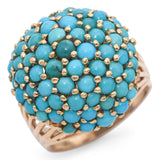 Vintage Yellow Gold Turquoise Cluster Dome Ring