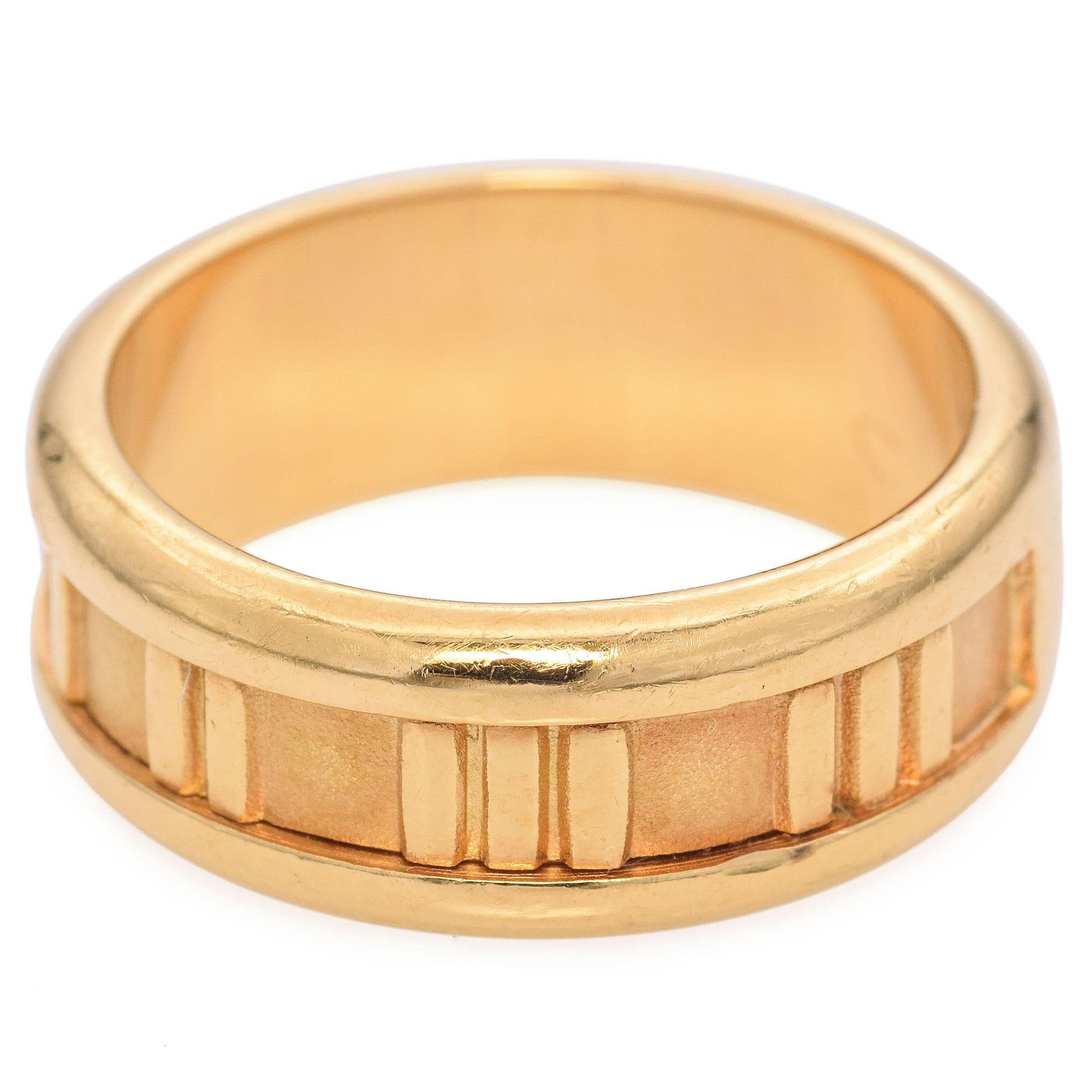 Tiffany & Co. 18K Yellow Gold Atlas Band Ring