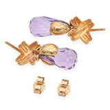 14K Yellow Gold Amethyst Briolette Drop Earrings