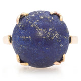 Vintage 18k Yellow Gold Lapis Lazuli Cabochon Ring