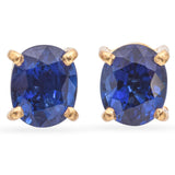 18K Yellow Gold Oval 0.68 TCW Sapphire Stud Earrings