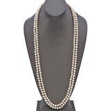 Double Strand Pearl Necklace with Yellow Gold Turquoise Clasp