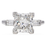 Platinum 4.02 Ct. Princess Cut Lab Grown Diamond Baguettes Engagement Ring