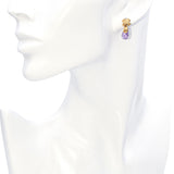 14K Yellow Gold Amethyst Briolette Drop Earrings