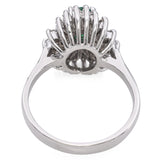 14k White Gold Emerald and Diamond Cocktail Ring