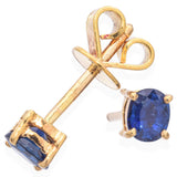 18K Yellow Gold Oval 0.68 TCW Sapphire Stud Earrings