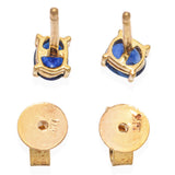 18K Yellow Gold Oval 0.68 TCW Sapphire Stud Earrings