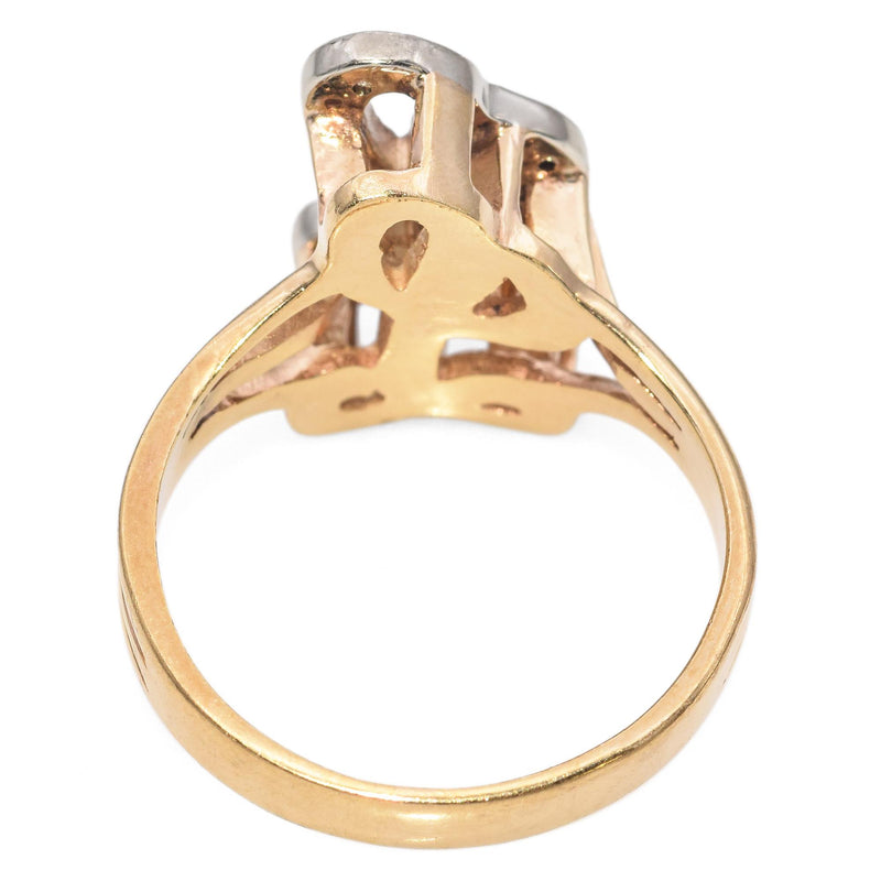 14K Yellow Gold Diamond "L" Initial Script Ring