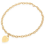 Tiffany & Co 18k Gold Return To Tiffany Heart Tag Charm Chain Necklace