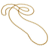 Antique 20K Yellow Gold Textured Heavy Oval Long Link Chain Necklace