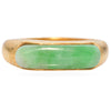 Vintage 22k Yellow Gold 1 Ct Green Jade Saddle Ring